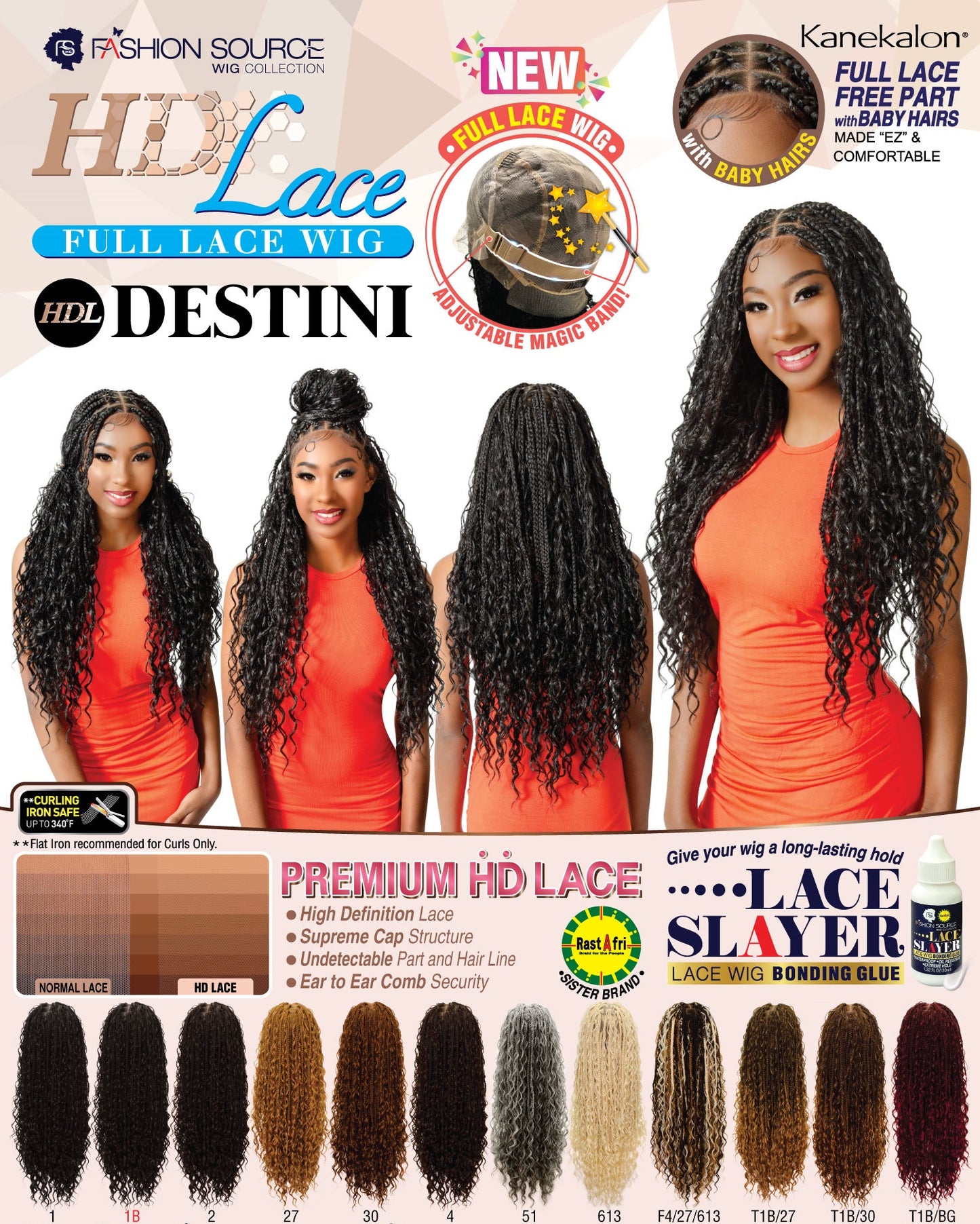 Fashion Source HD Full Lace Braid Wig HDL-DESTINI