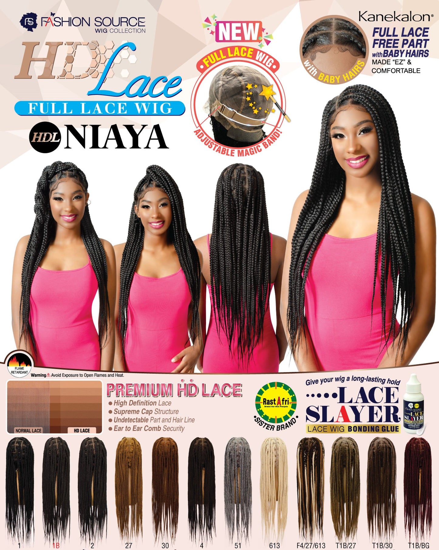 Fashion Source HD Full Lace Braid Wig HDL-NIAYA