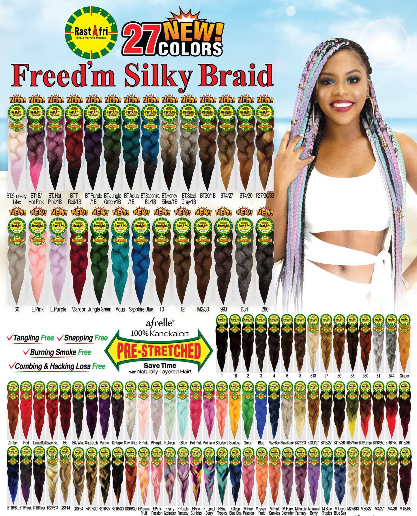 RastAfri Freed'm Silky Braid Pre-Stretched - 52 – Queen Beauty Supply LA