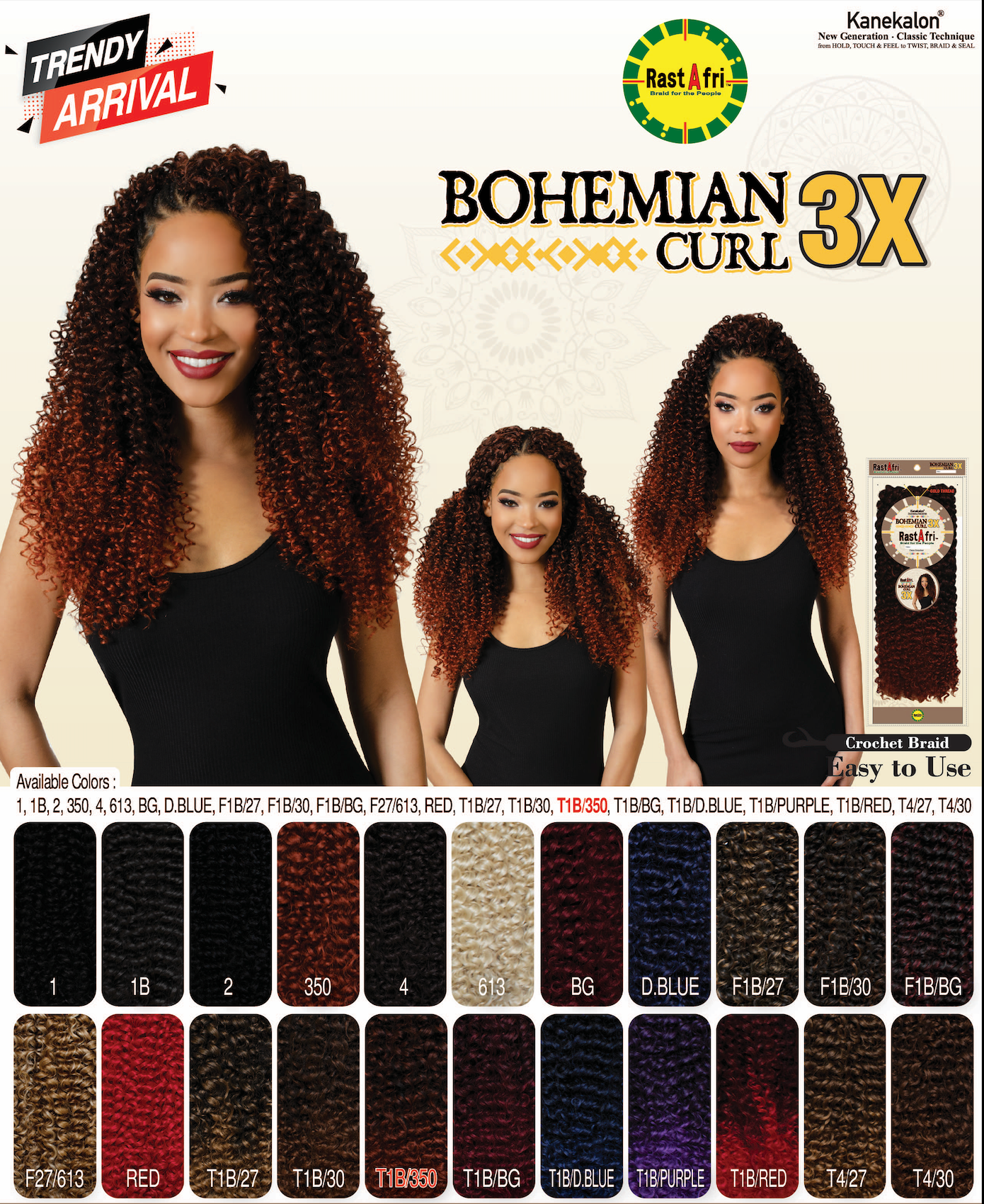 RastAfri BOHEMIAN CURL 3X - 18"