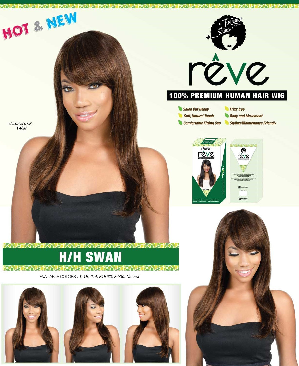 Fashion Source Human Hiar Wig H/H SWAN