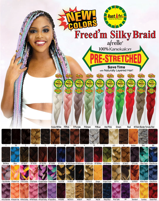 RastAfri Freed'm Silky Braid Pre-Stretched - 52"