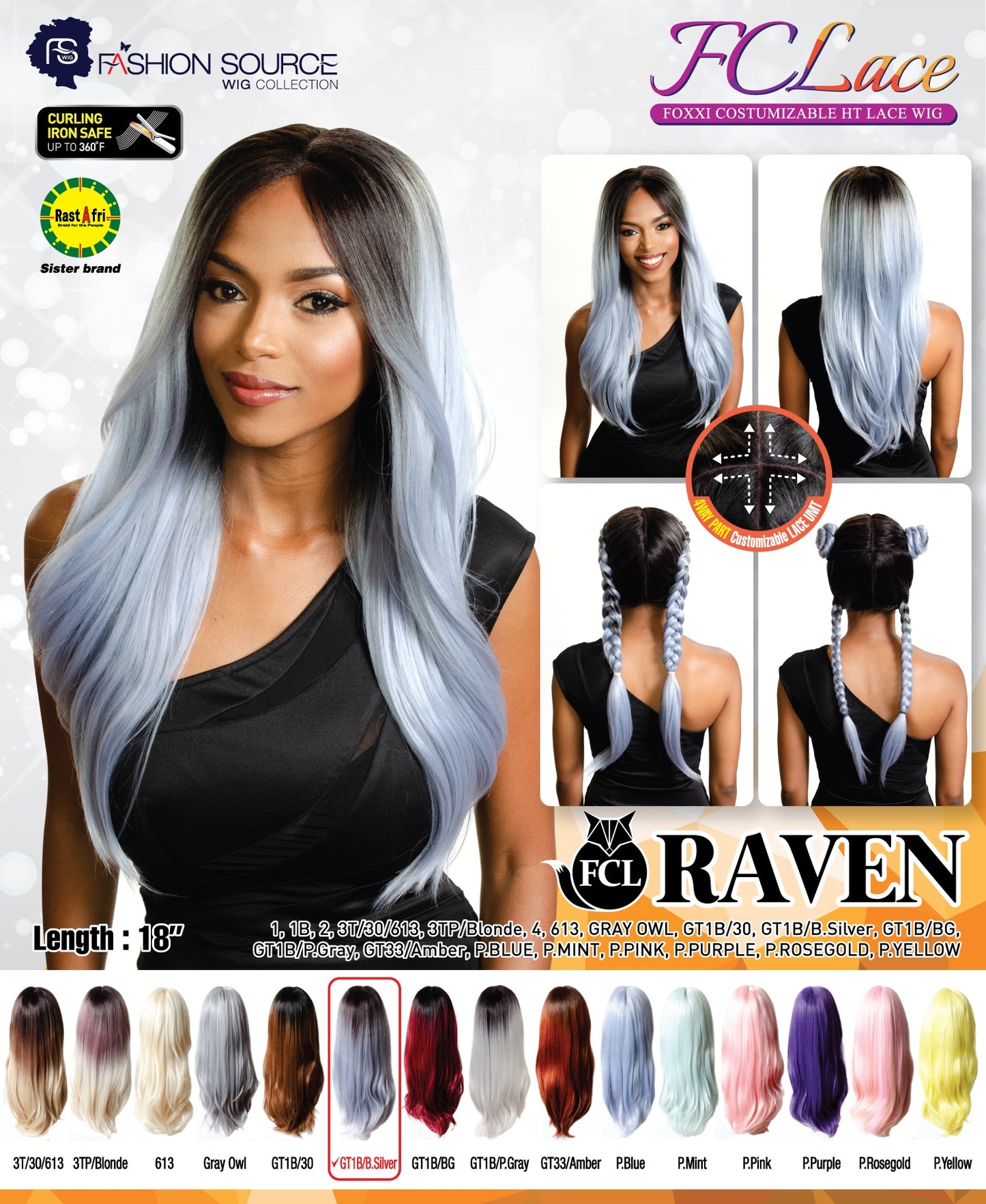 Fashion Source 4 Way Lace wig FCL-Raven