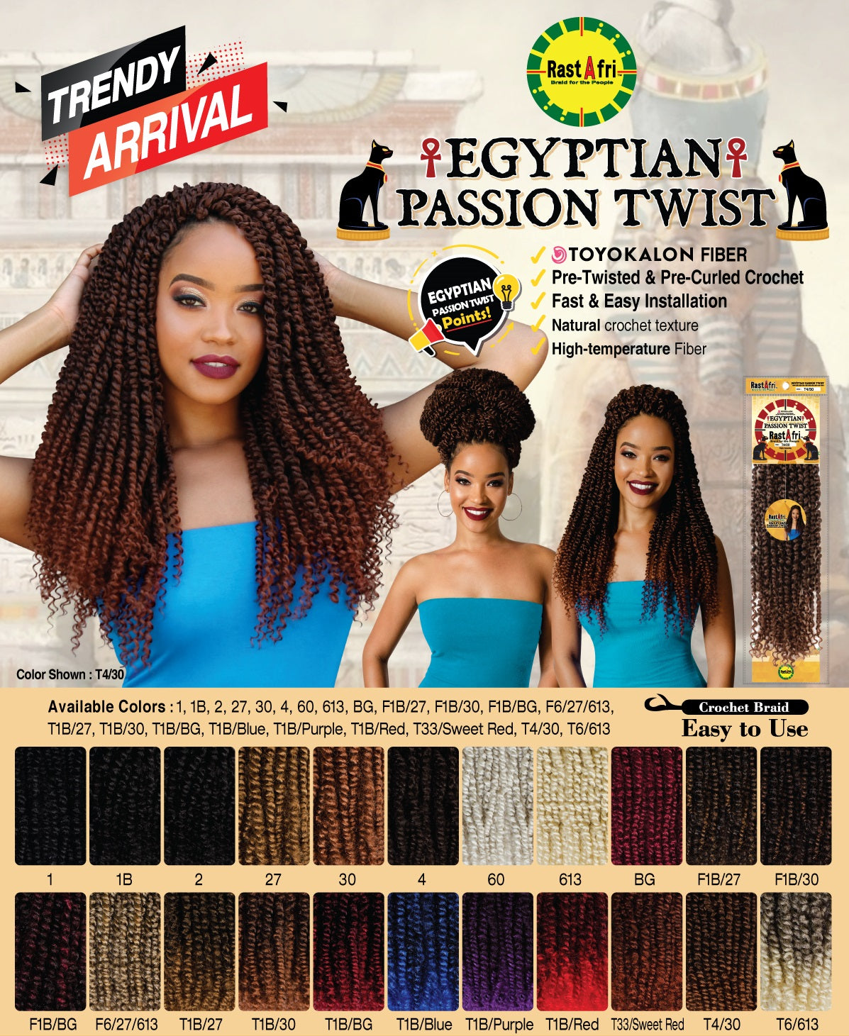 RastAfri Egyptian Passion Twist 18"