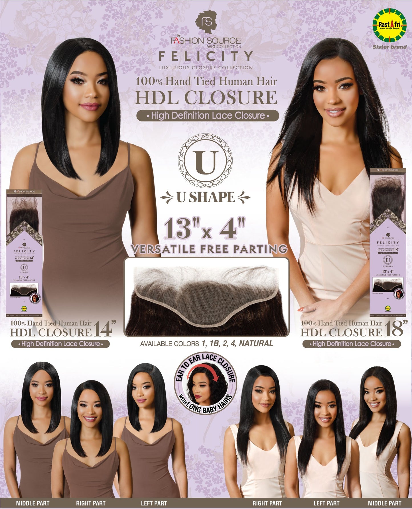 Fashion Source Human Hair HD Lace Closure 13X4 14" & 18"