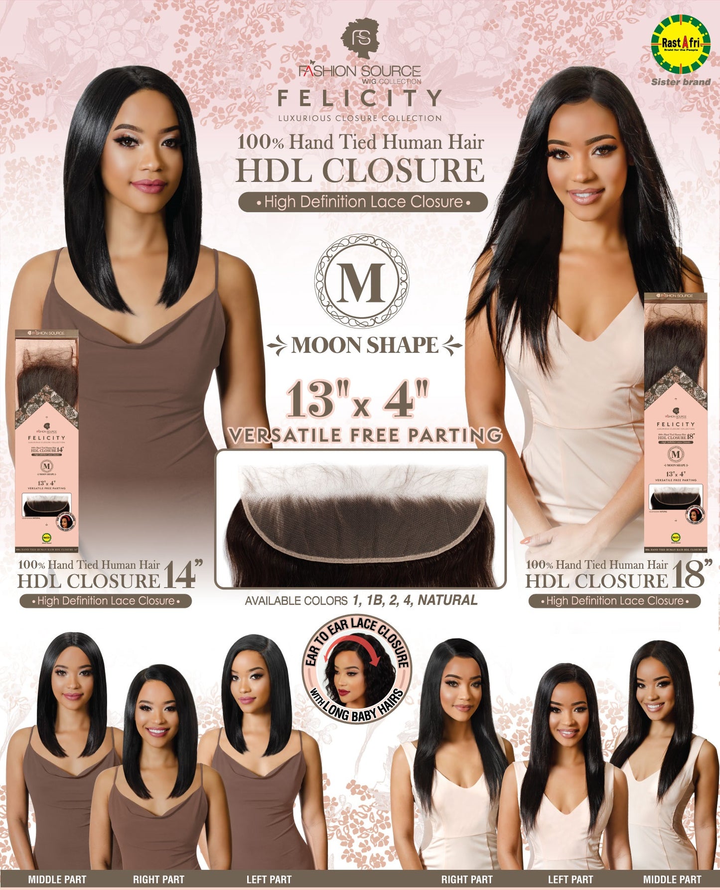 Fashion Source Human Hair HD Lace Closure 13X4 14" & 18"