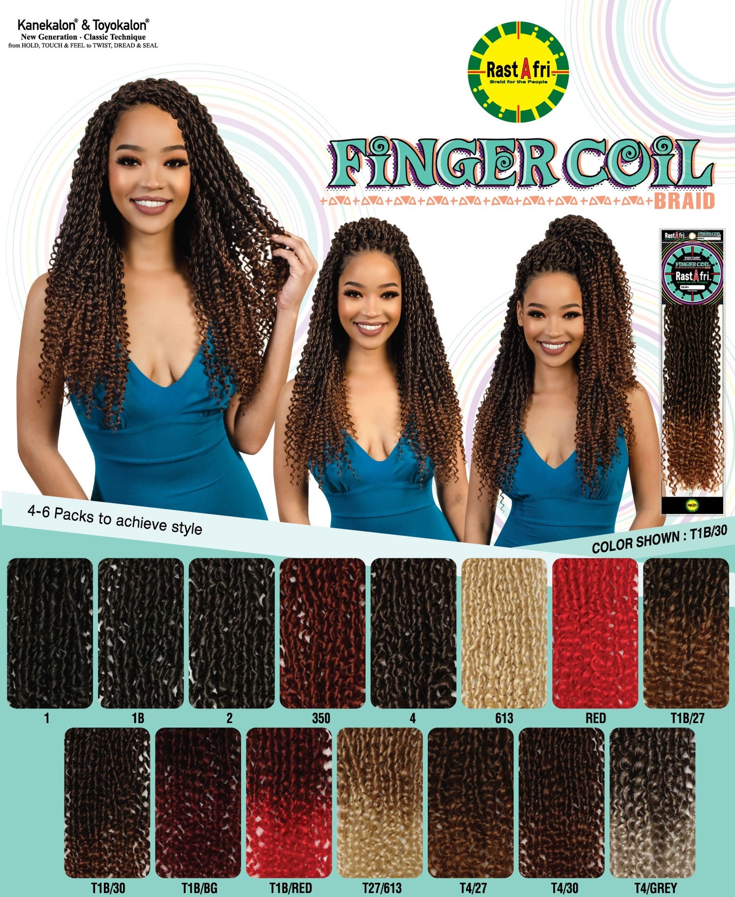 RastAfri Finger Coil Braid 20"