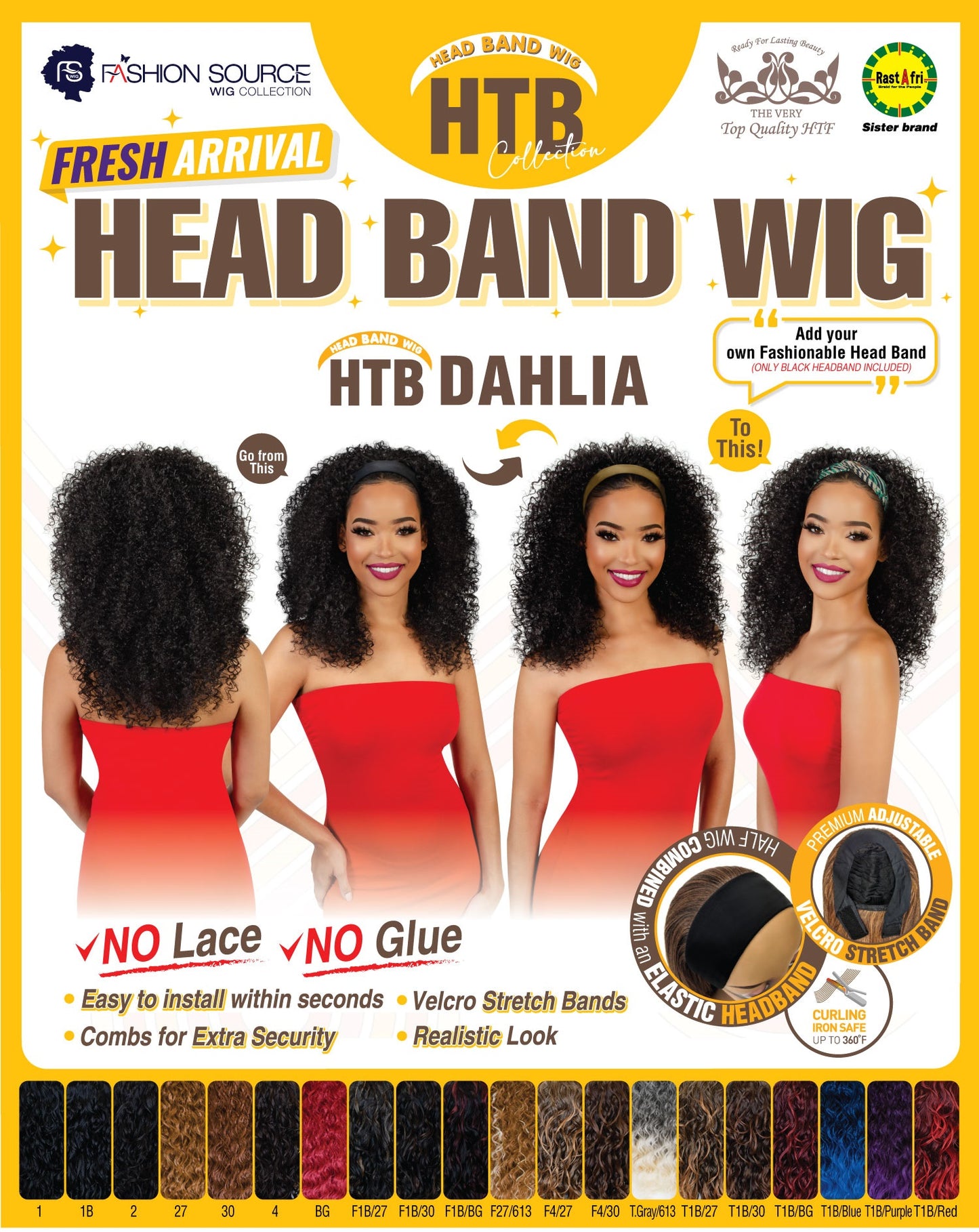 Fashion Source Head Band Wig HTB-DAHLIA