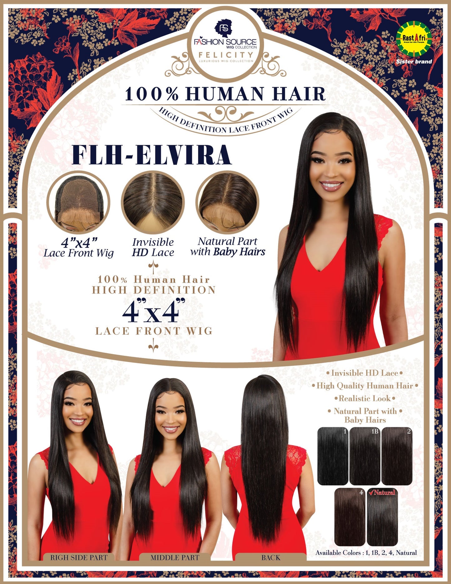 Fashion Source Human Hair HD Lace Wig 4X4 FLH-ELVIRA