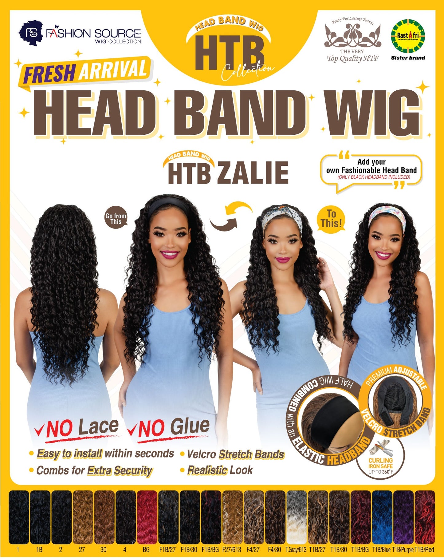 Fashion Source Head Band Wig HTB-ZALIE