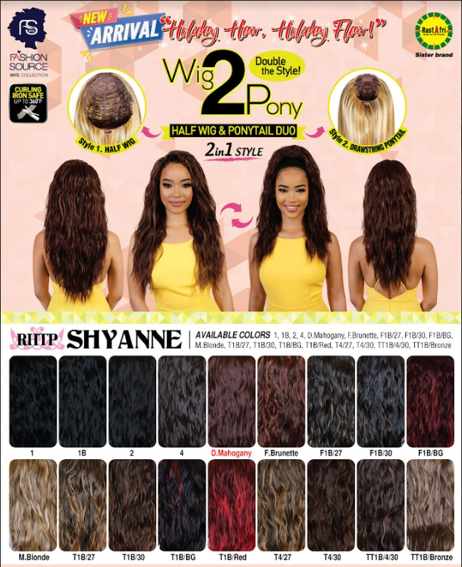 Fashion Source Half wig + Ponytail RHTP-SHYANNE - 26"