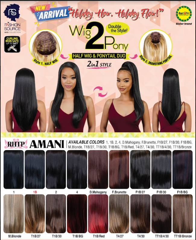 Fashion Source Half wig + Ponytail RHTP-AMANI - 26"