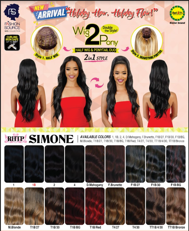 Fashion Source Half wig + Ponytail RHTP-SIMONE - 30"